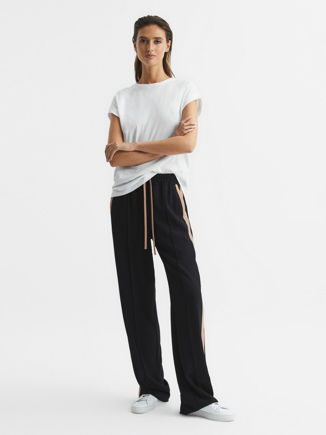 Cotton-Jersey Crew Neck T-Shirt in White | Reiss Women Best Seller