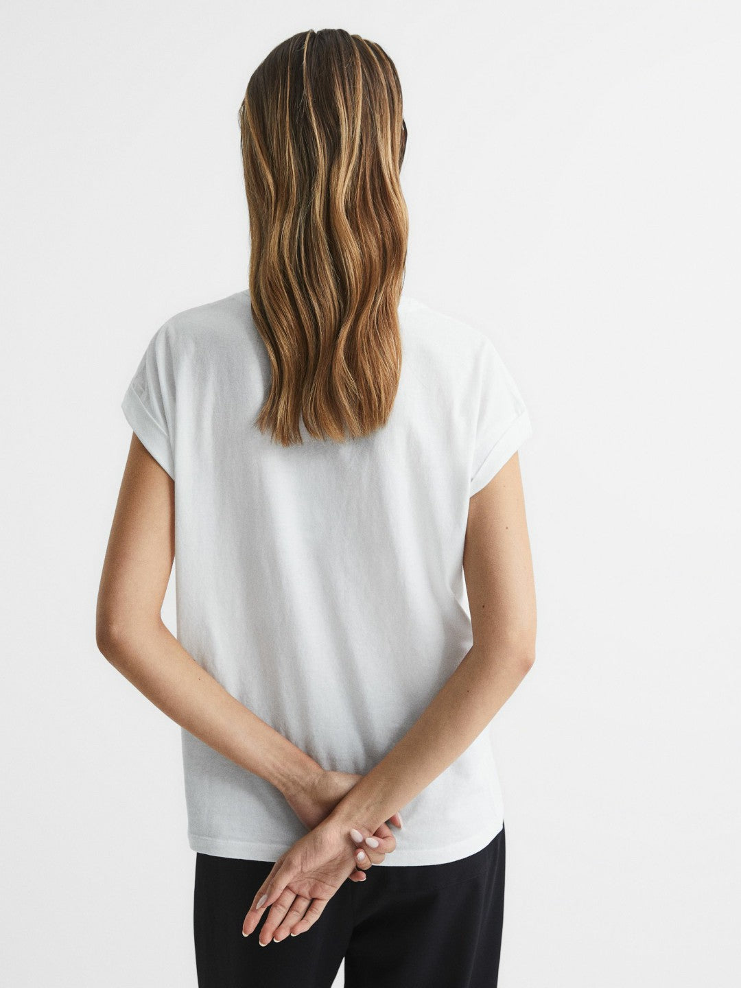 Cotton-Jersey Crew Neck T-Shirt in White | Reiss Women Best Seller