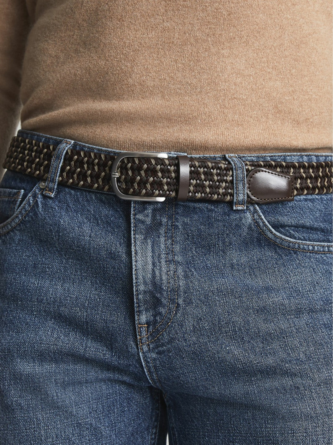 Woven Belt in Dark Brown | Reiss Men Recommended