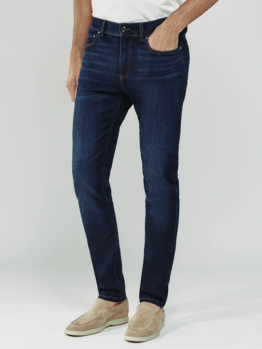 Skinny-Fit Jeans in Washed Dark Indigo | Reiss Men New