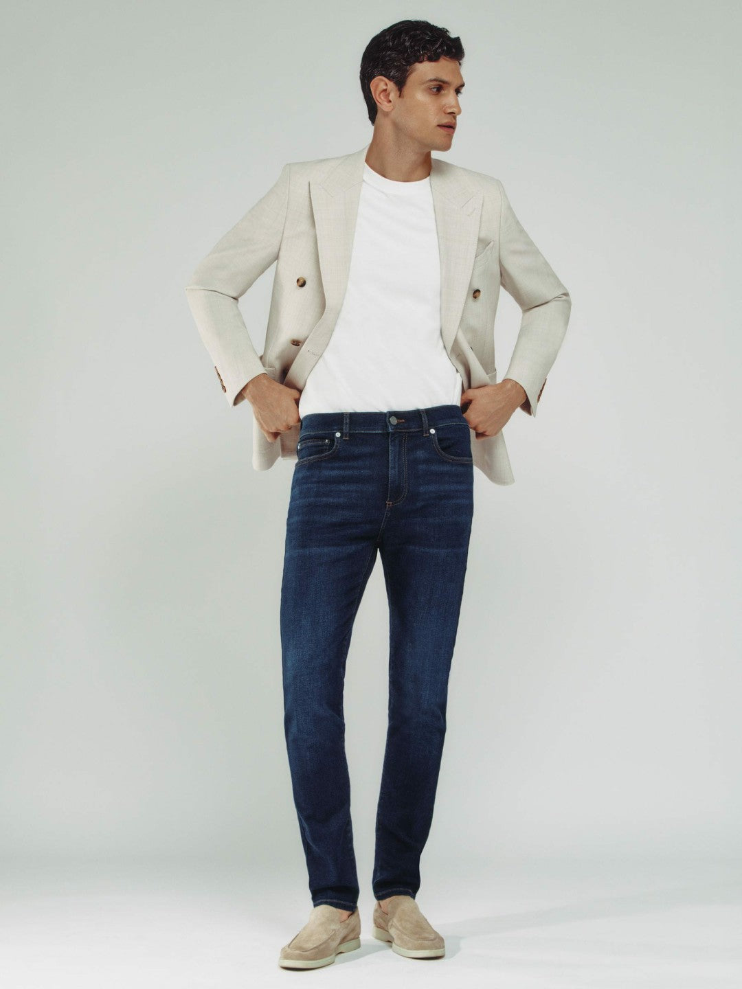 Skinny-Fit Jeans in Washed Dark Indigo | Reiss Men New