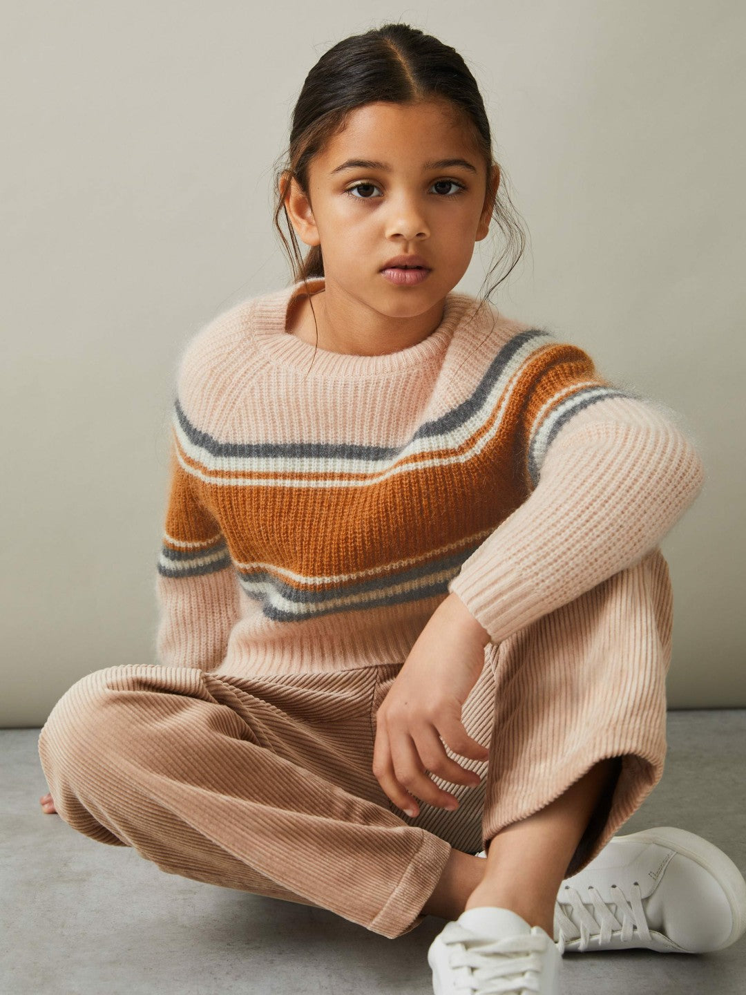 Colourblock Striped Jumper in Pink | Reiss Children & Baby Premium