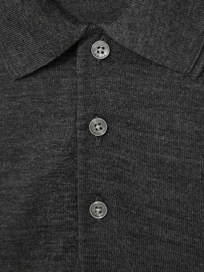 Merino Wool Polo Shirt in Derby Grey Marl | Reiss Men Signature