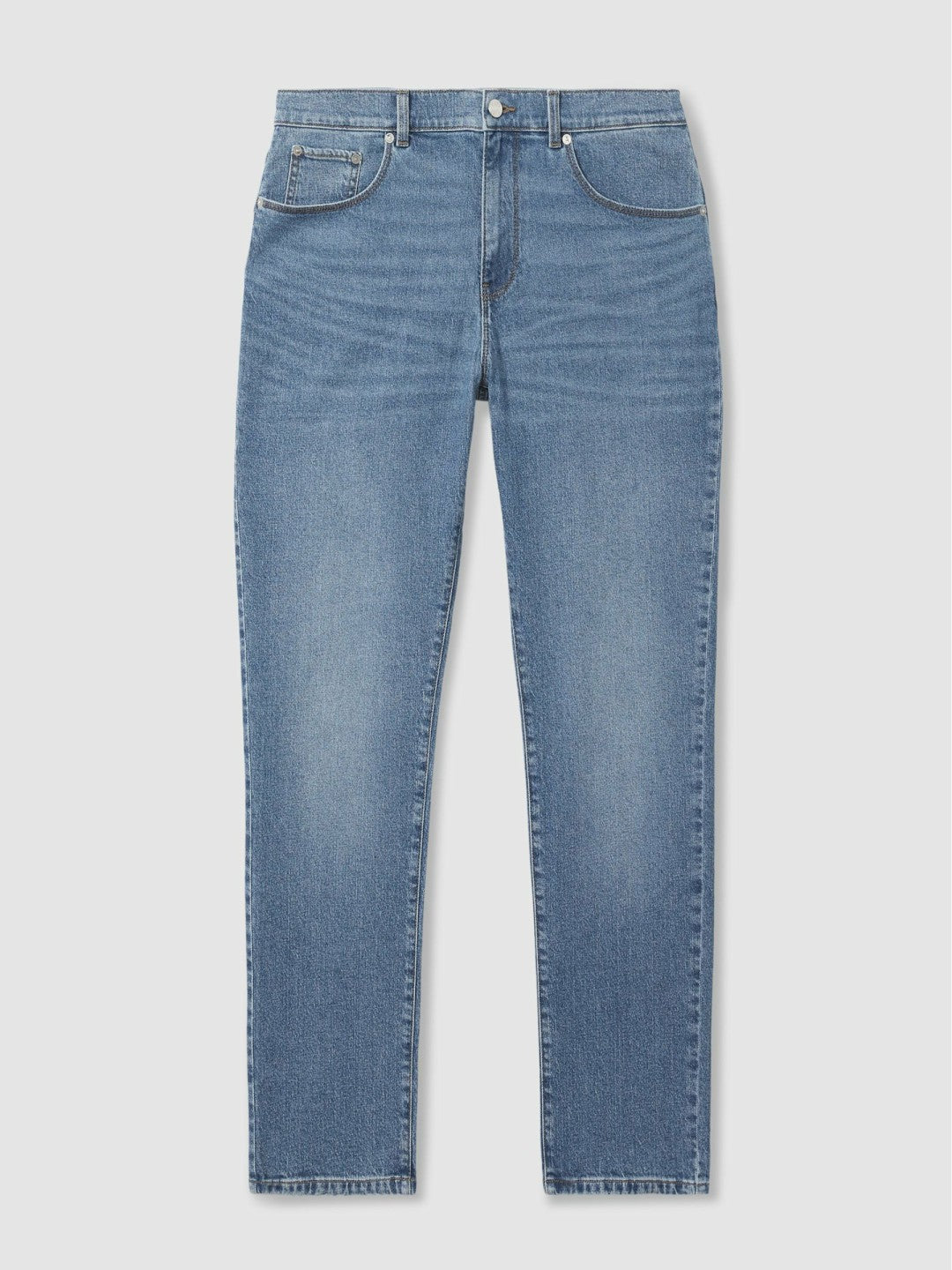 Straight-Leg Jeans in Mid Blue Wash | Reiss Men Best Seller