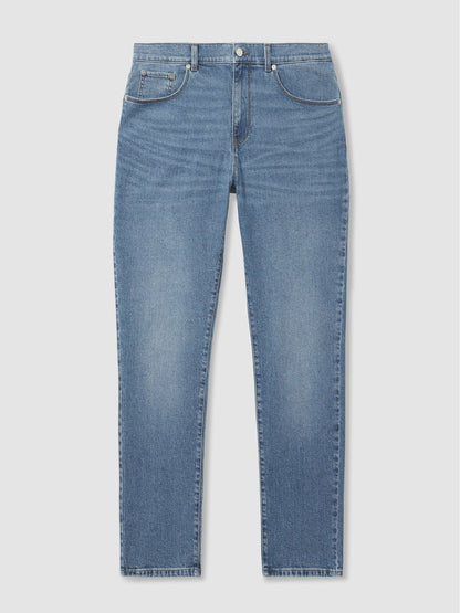 Straight-Leg Jeans in Mid Blue Wash | Reiss Men Best Seller