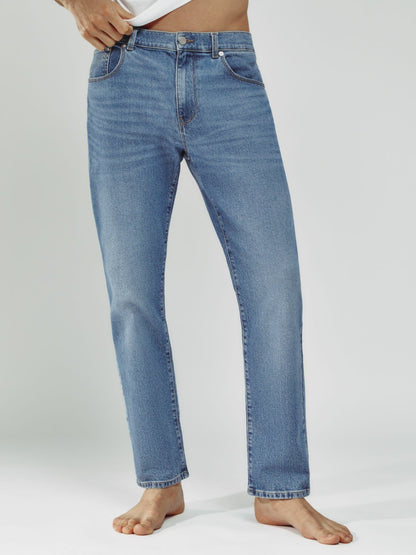 Straight-Leg Jeans in Mid Blue Wash | Reiss Men Best Seller