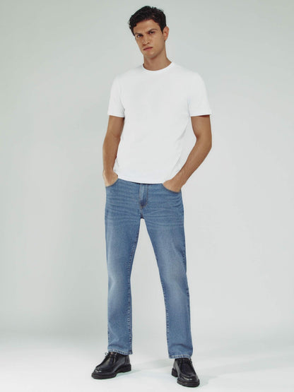 Straight-Leg Jeans in Mid Blue Wash | Reiss Men Best Seller