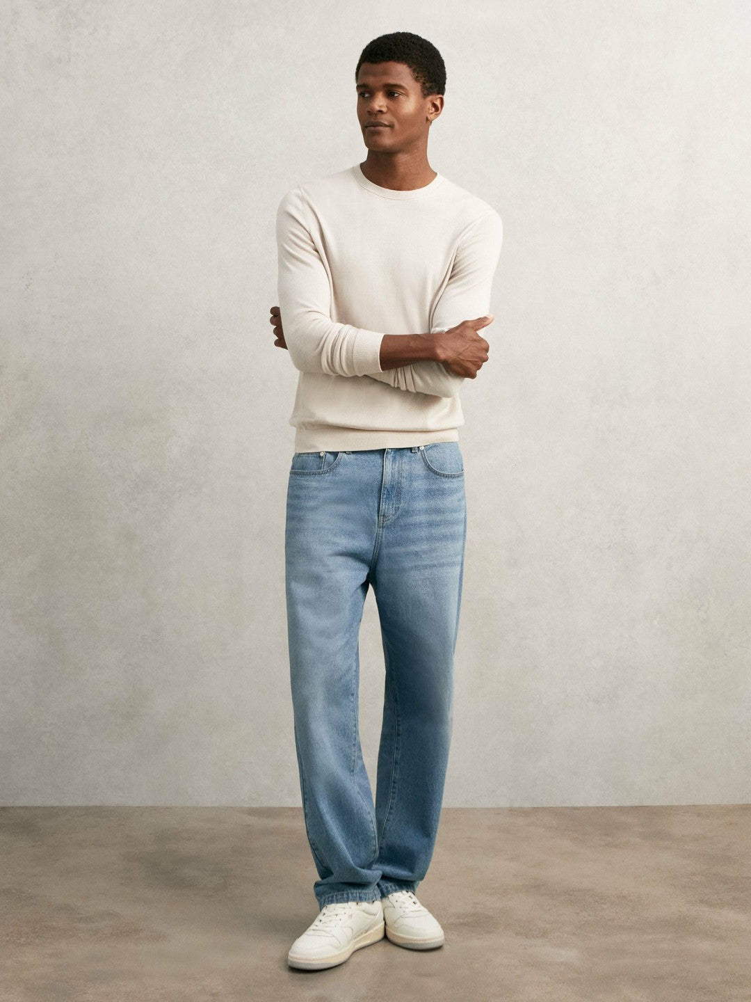 Loose-Fit Jeans in Light Blue Wash | Reiss Men Popular