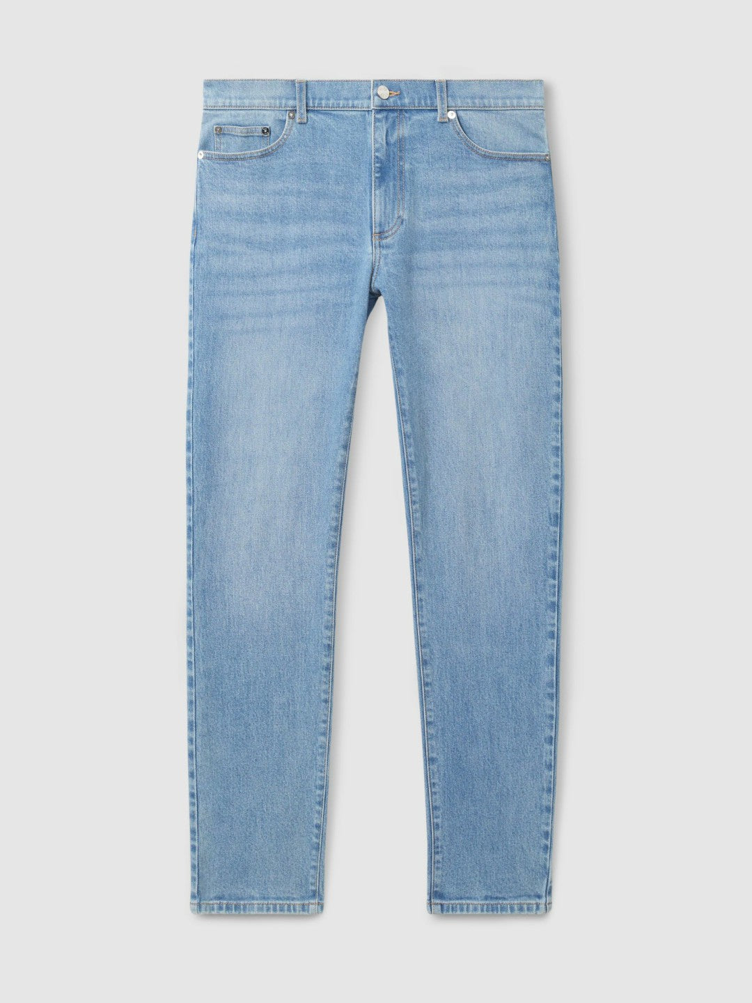 Cotton-Stretch Slim-Fit Jeans in Light Blue Wash | Reiss Men Recommended