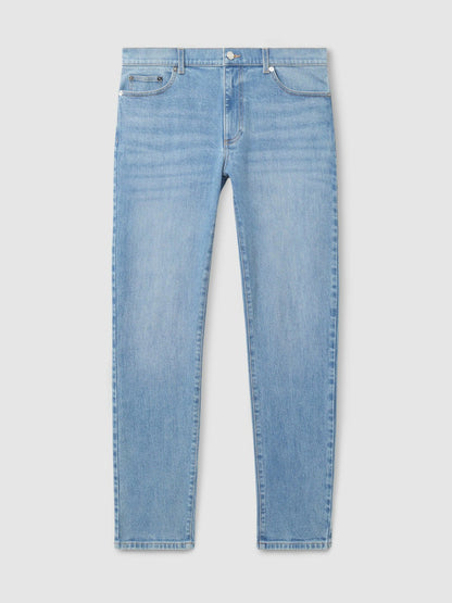 Cotton-Stretch Slim-Fit Jeans in Light Blue Wash | Reiss Men Recommended