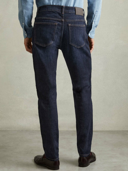 Cotton-Stretch Slim-Fit Jeans in Indigo Blue Wash | Reiss Men Signature