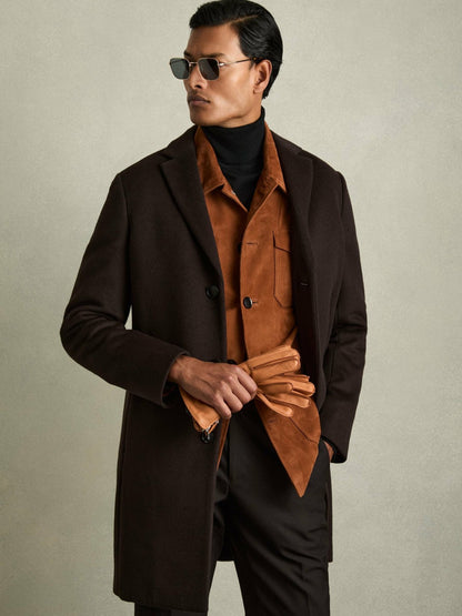 Leather Zip-Side Gloves in Tan | Reiss Men Trending