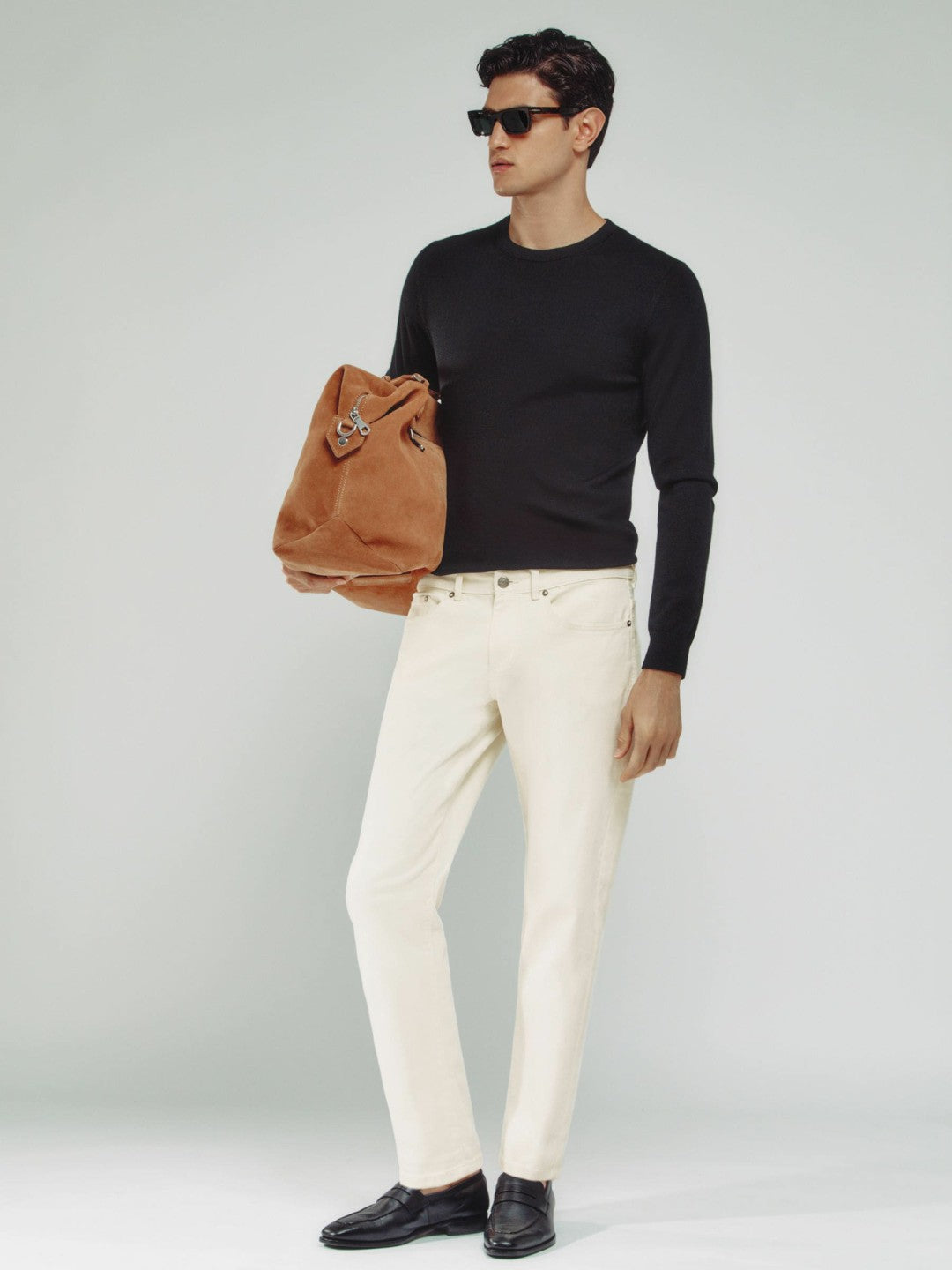 Relaxed-Fit Cropped Jeans in White | Reiss Men Trending
