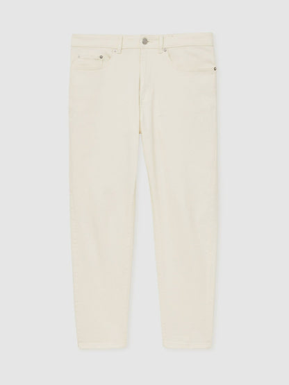 Relaxed-Fit Cropped Jeans in White | Reiss Men Trending