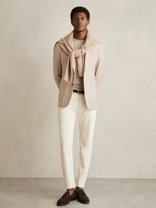 Cotton-Stretch Slim-Fit Jeans in White | Reiss Men Trending