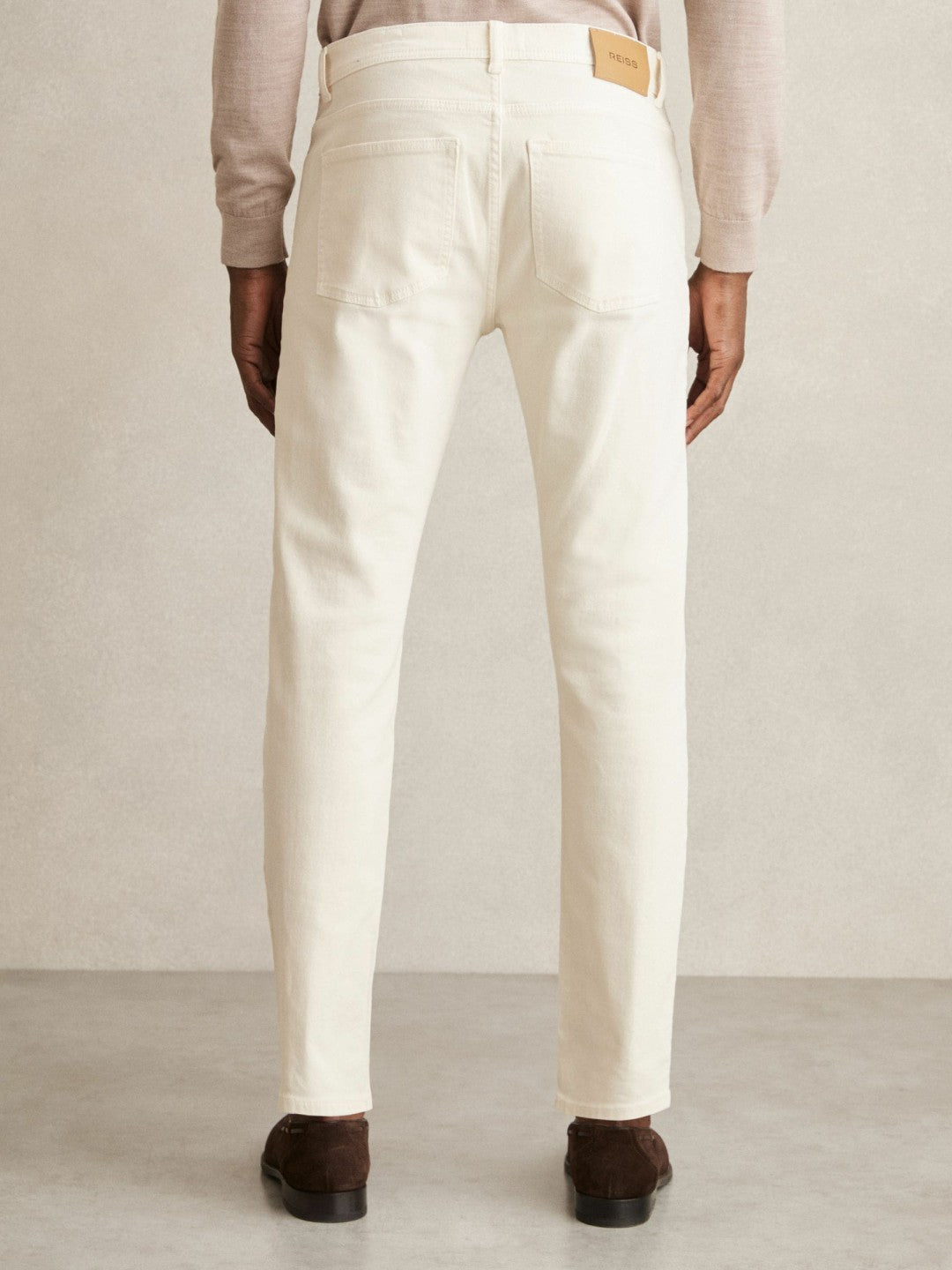 Cotton-Stretch Slim-Fit Jeans in White | Reiss Men Trending