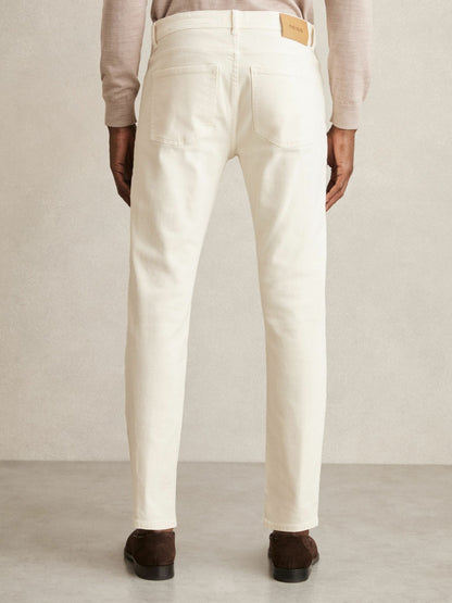 Cotton-Stretch Slim-Fit Jeans in White | Reiss Men Trending