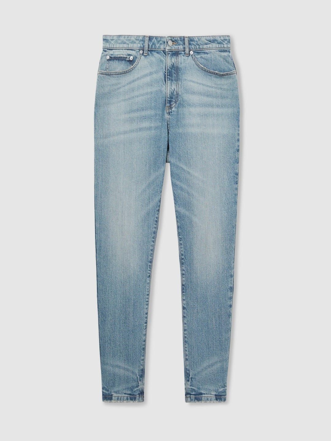 Relaxed-Fit Cropped Jeans in Light Blue Wash | Reiss Men Exclusive