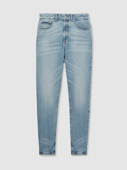 Relaxed-Fit Cropped Jeans in Light Blue Wash | Reiss Men Exclusive