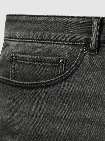 Relaxed-Fit Cropped Jeans in Washed Black | Reiss Men Featured
