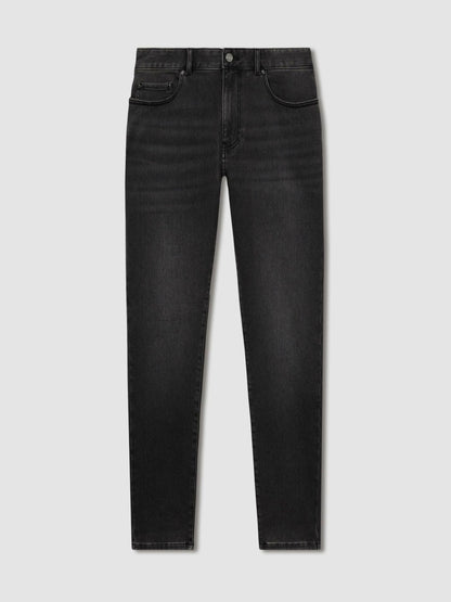 Tapered Slim-Fit Jeans in Washed Black | Reiss Men Premium