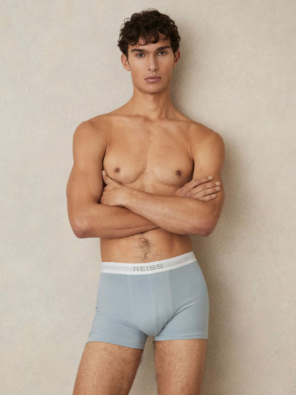 Stretch-Cotton Boxers 3 Pack in Blue Multi | Reiss Men Popular