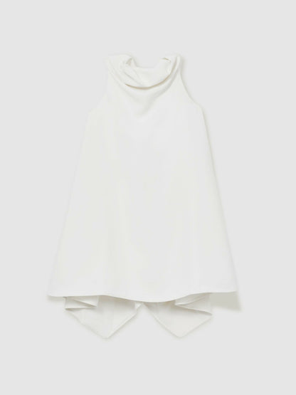 13-14 yrs High-Neck Drape Back Dress in Ivory | Reiss Children & Baby Popular