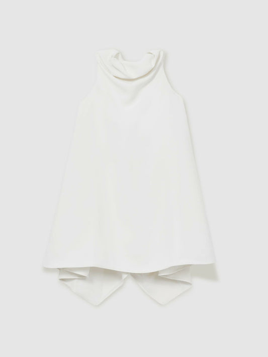 13-14 yrs High-Neck Drape Back Dress in Ivory | Reiss Children & Baby Popular