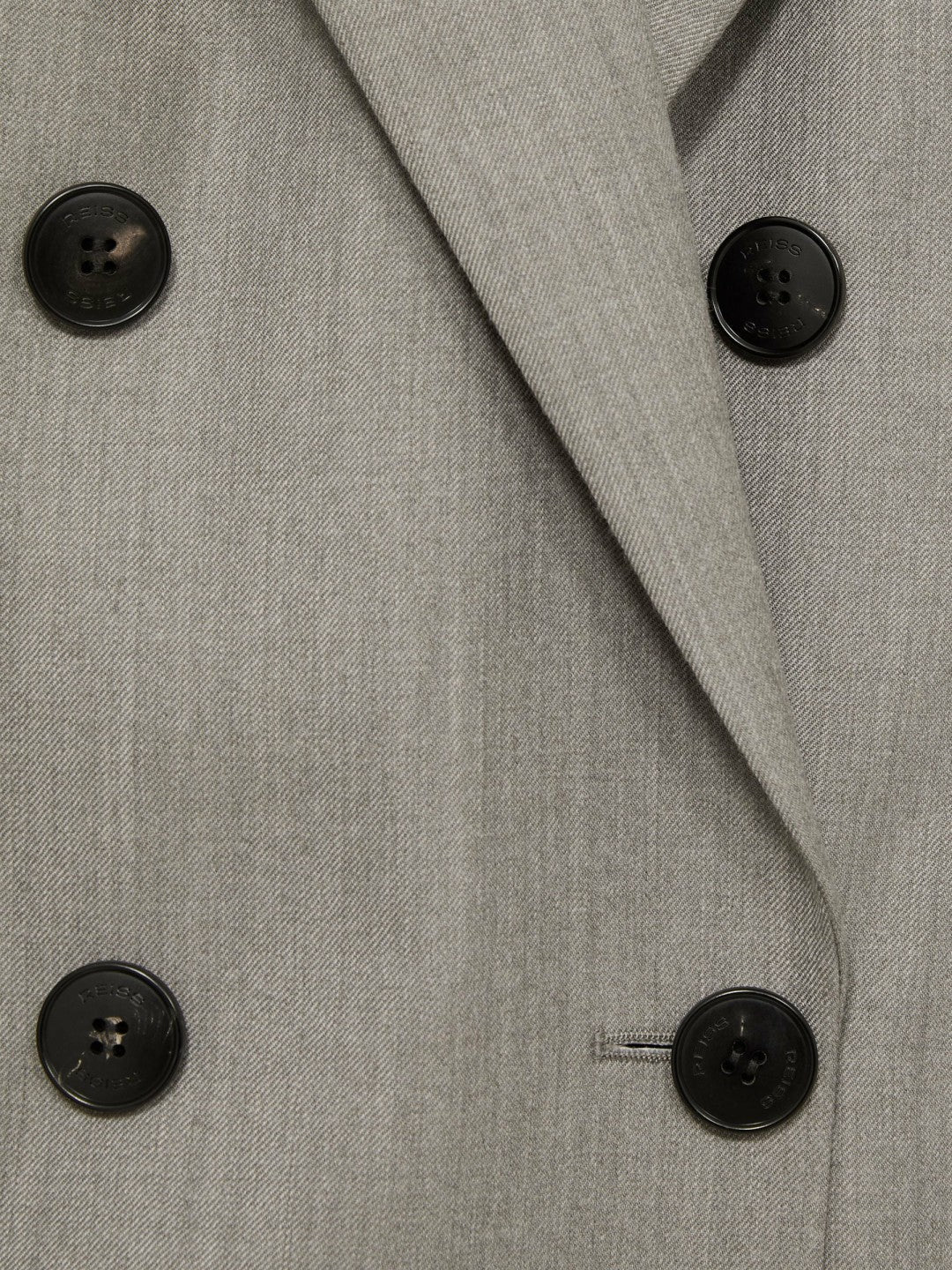 Wool Oversized Double-Breasted Blazer in Grey | Reiss Women Recommended