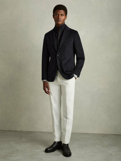Single-Breasted Blazer With Gilet Insert Regular-Fit in Navy | Reiss Men Signature