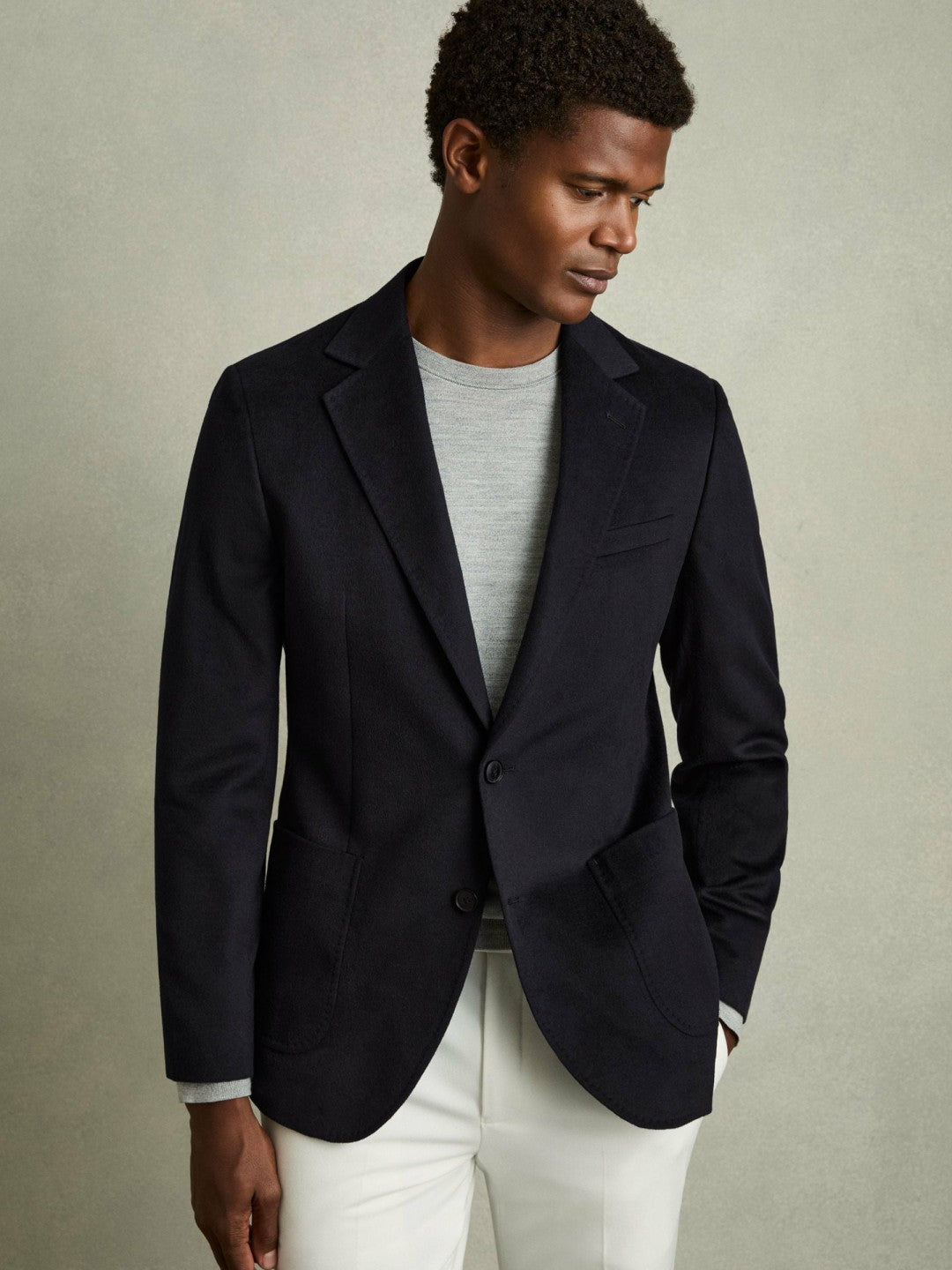 Single-Breasted Blazer With Gilet Insert Regular-Fit in Navy | Reiss Men Signature