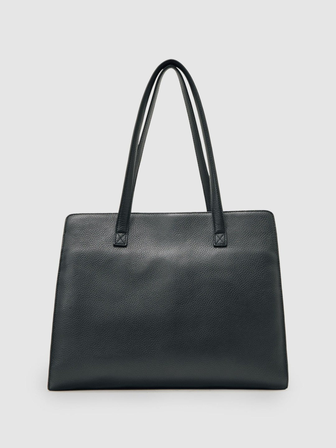 Grained Leather Tote Bag in Black | Reiss Women Premium