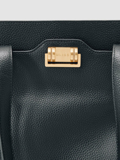 Grained Leather Tote Bag in Black | Reiss Women Premium