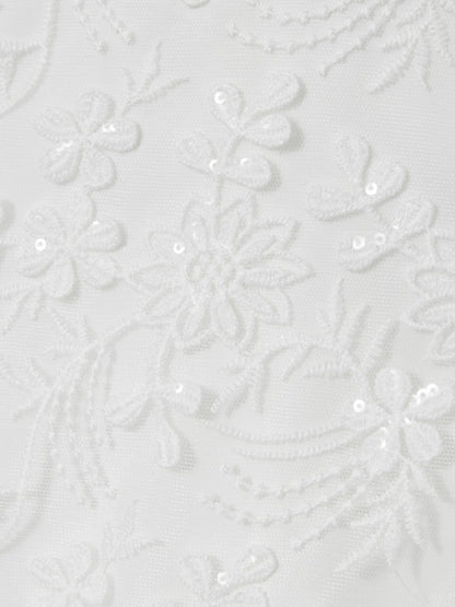 13-14 yrs Tulle Floral-Embroidered Bridesmaid Dress in Ivory | Reiss Children & Baby Exclusive