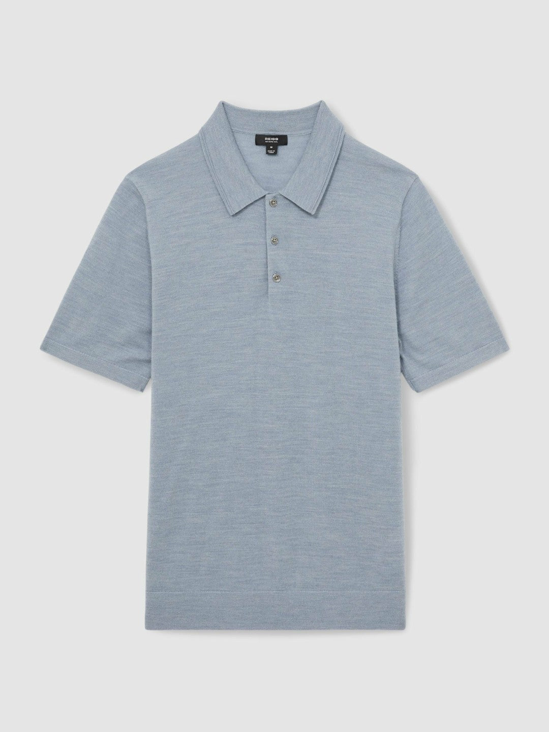 Merino Wool Polo Shirt in Soft Blue | Reiss Men Premium