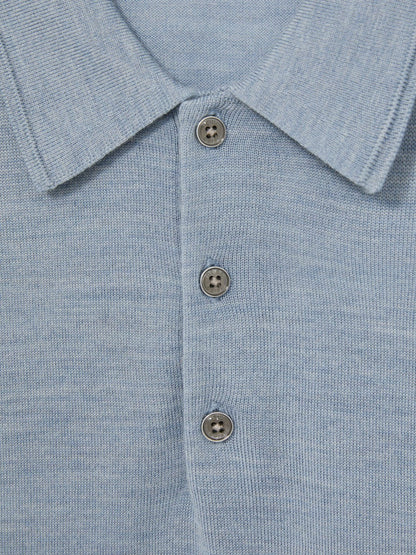 Merino Wool Polo Shirt in Soft Blue | Reiss Men Premium