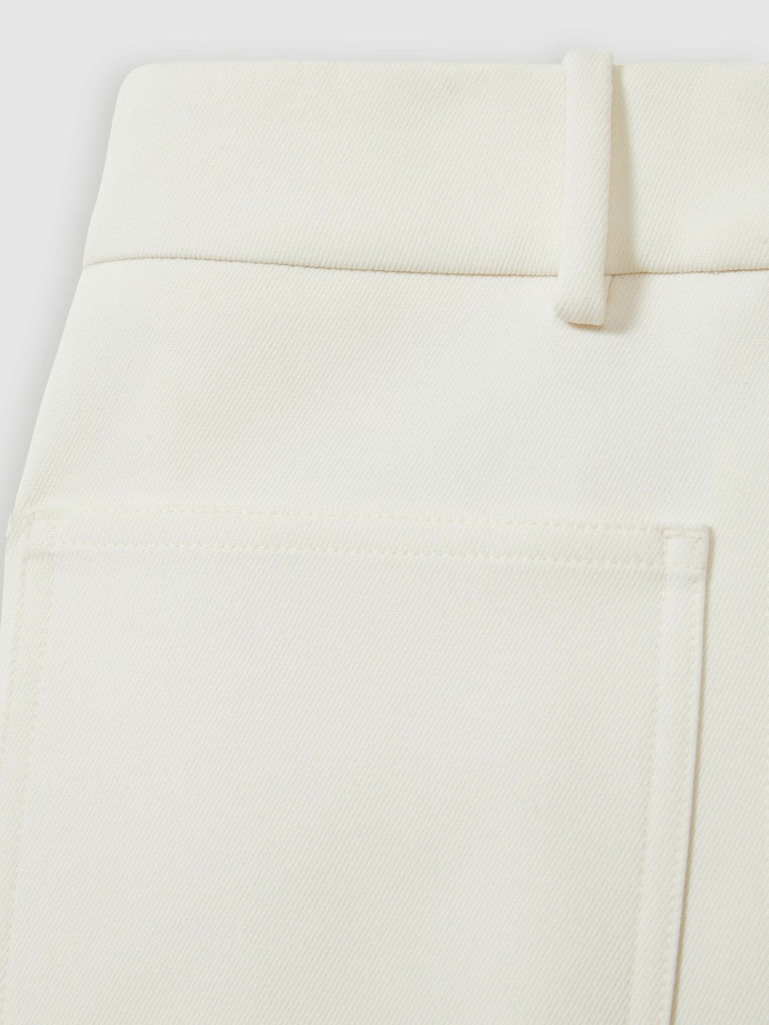 Twill Patch-Pocket Flared Trousers in Cream | Reiss Women Trending
