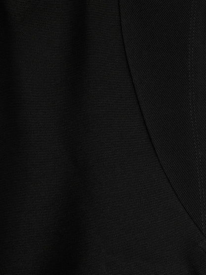 Twill-Jersey Draped Midi Dress in Black | Reiss Women Best Seller