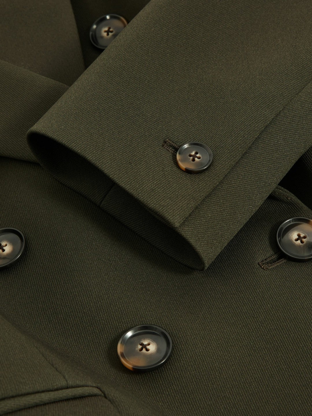 Twill Double-Breasted Blazer in Green | Reiss Women Popular