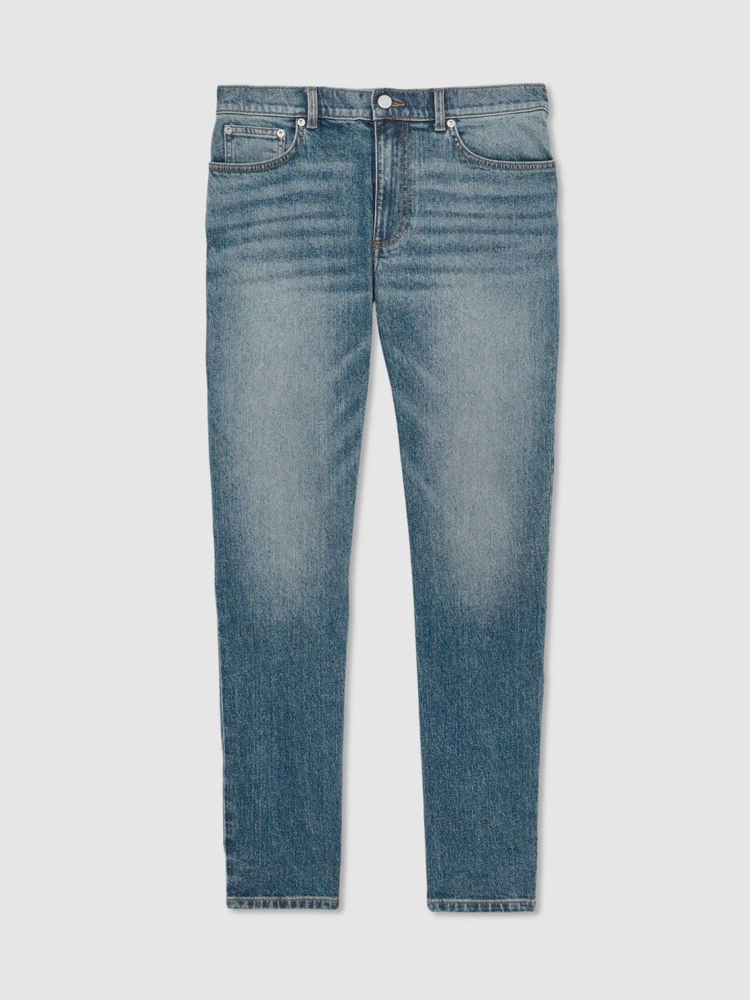 Cotton-Stretch Slim-Fit Jeans in Washed Indigo Green Cast | Reiss Men Best Seller