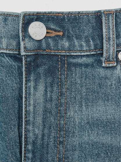 Cotton-Stretch Slim-Fit Jeans in Washed Indigo Green Cast | Reiss Men Best Seller