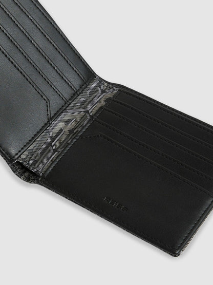 Coated Canvas Monogram Wallet in Black | Reiss Men Trending