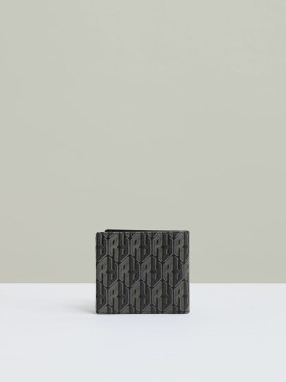 Coated Canvas Monogram Wallet in Black | Reiss Men Trending