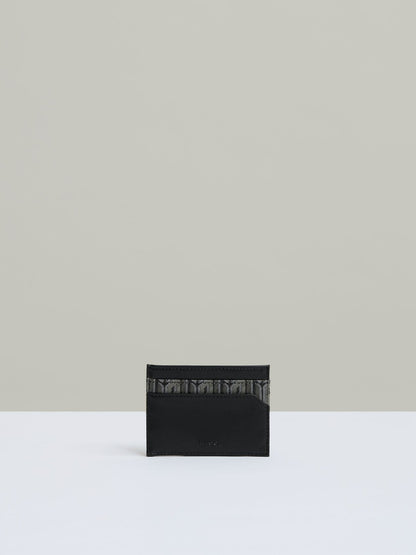 Monogram Canvas Card Holder in Black | Reiss Men Featured