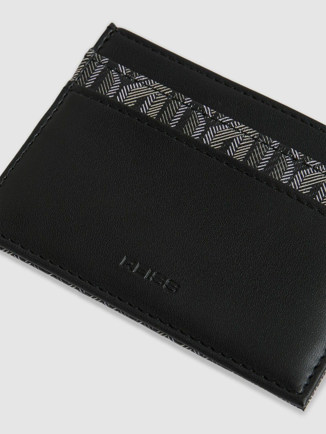 Monogram Canvas Card Holder in Black | Reiss Men Featured