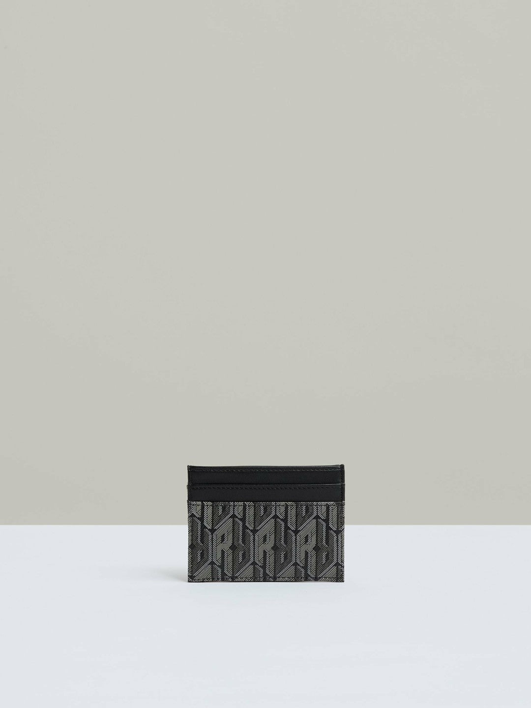 Monogram Canvas Card Holder in Black | Reiss Men Featured