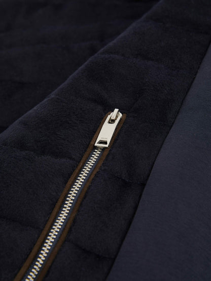 Brushed Jersey Quilted Gilet in Navy | Reiss Men Trending