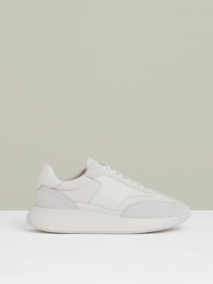 Leather Suede Running Trainers in White | Reiss Men Recommended