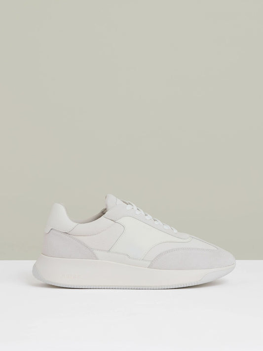 Leather Suede Running Trainers in White | Reiss Men Recommended