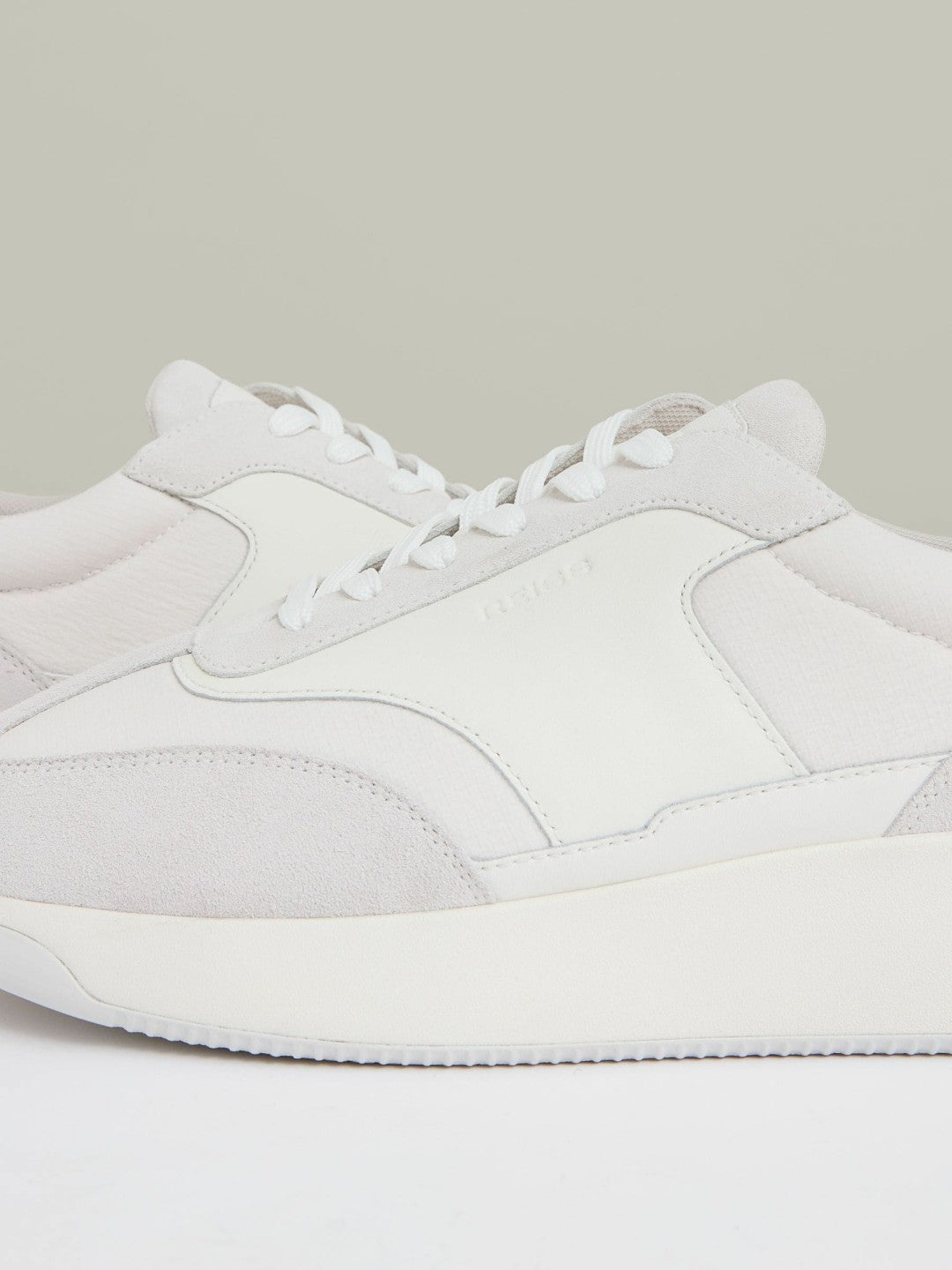 Leather Suede Running Trainers in White | Reiss Men Recommended